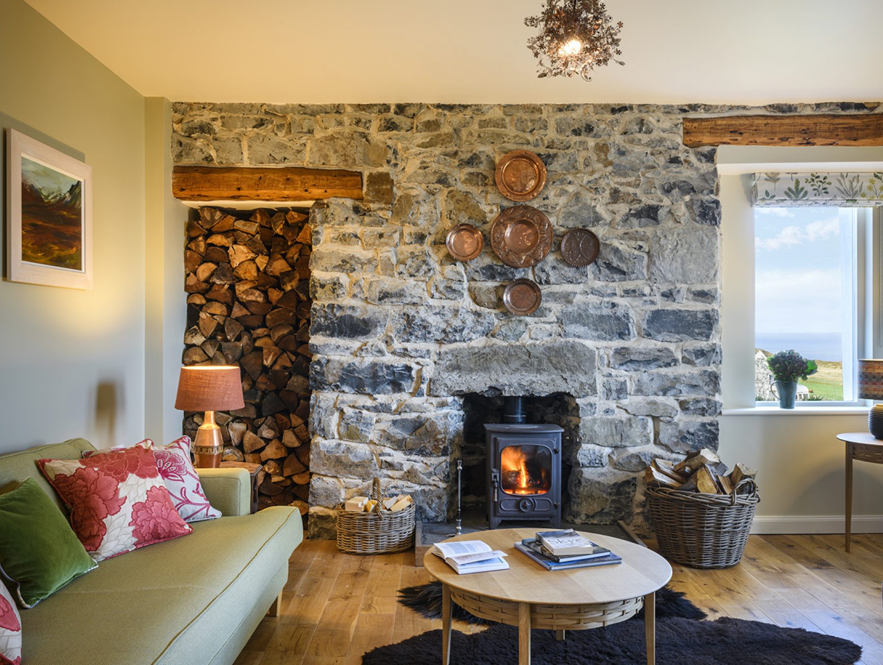 Croft House cottage has a toasty wood-burning stove with views out to the Islands of Harris and Lewis.
