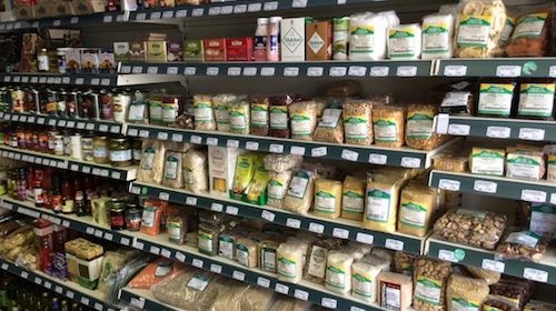 A retail outlet selling a wide variety of wholefood, vegetarian, vegan, gluten and dairy free organic products.